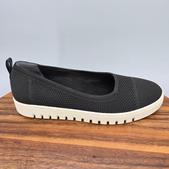 Vionic Uptown Flats Womens 9 Black Knit Skimmer Slip On Comfort Orthotic Shoes - Picture 1 of 7
